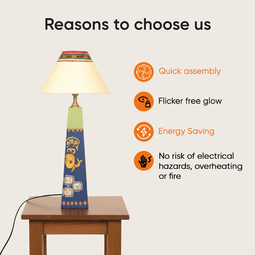 Madhubani Hand-Painted Table Lamp