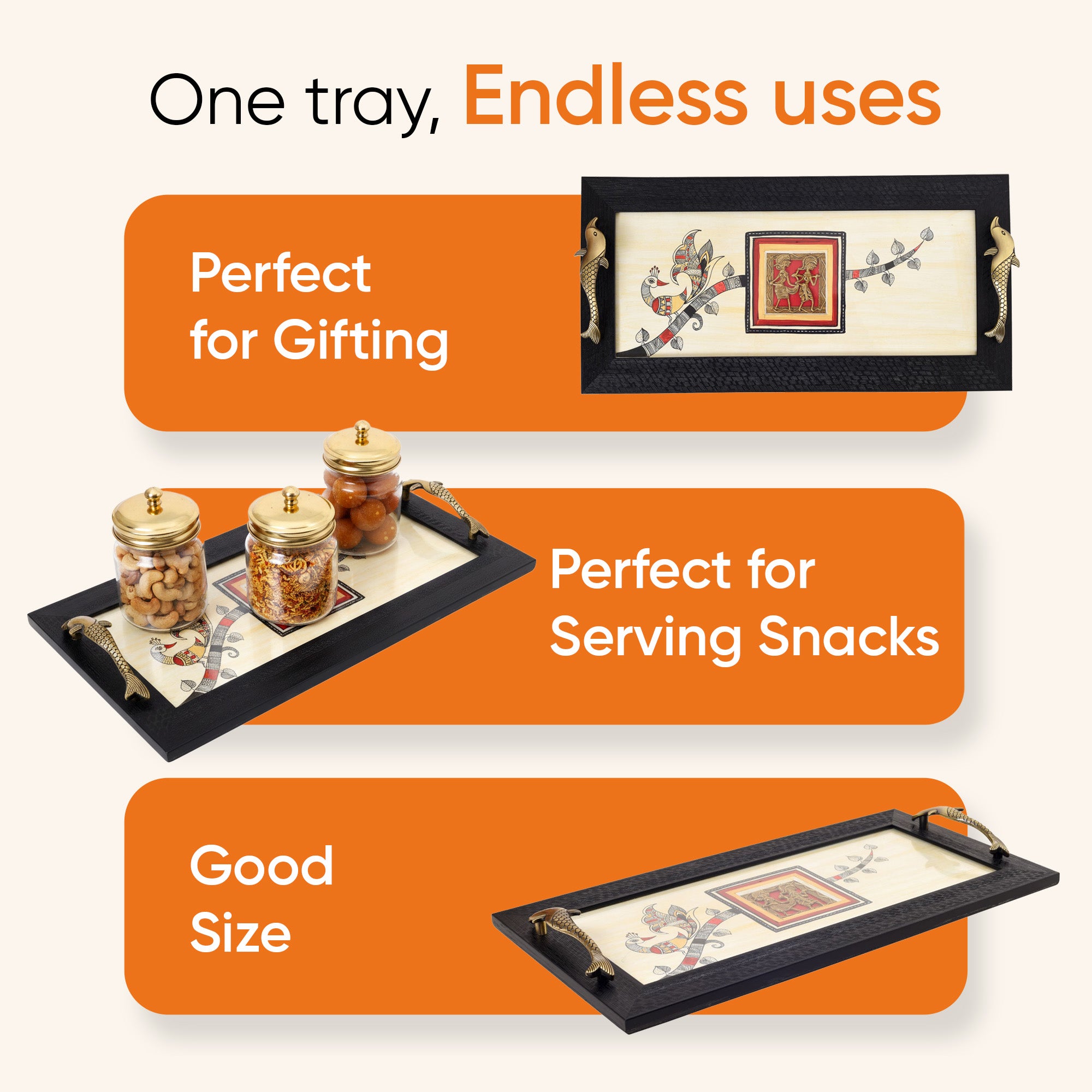 Heritage Blend Madhubani-Dhokra Tray