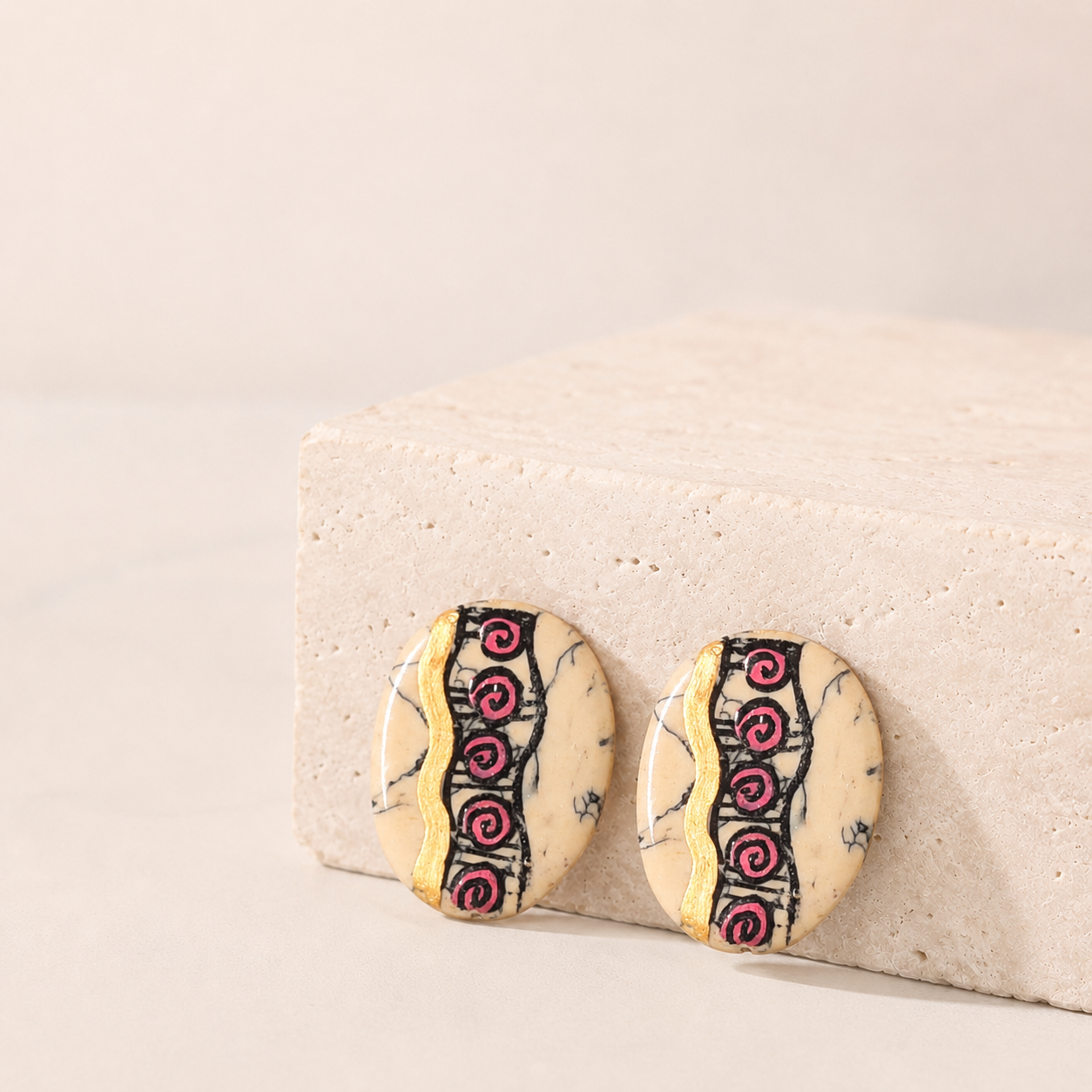 Golden Petal Blooms Ethnic Earrings