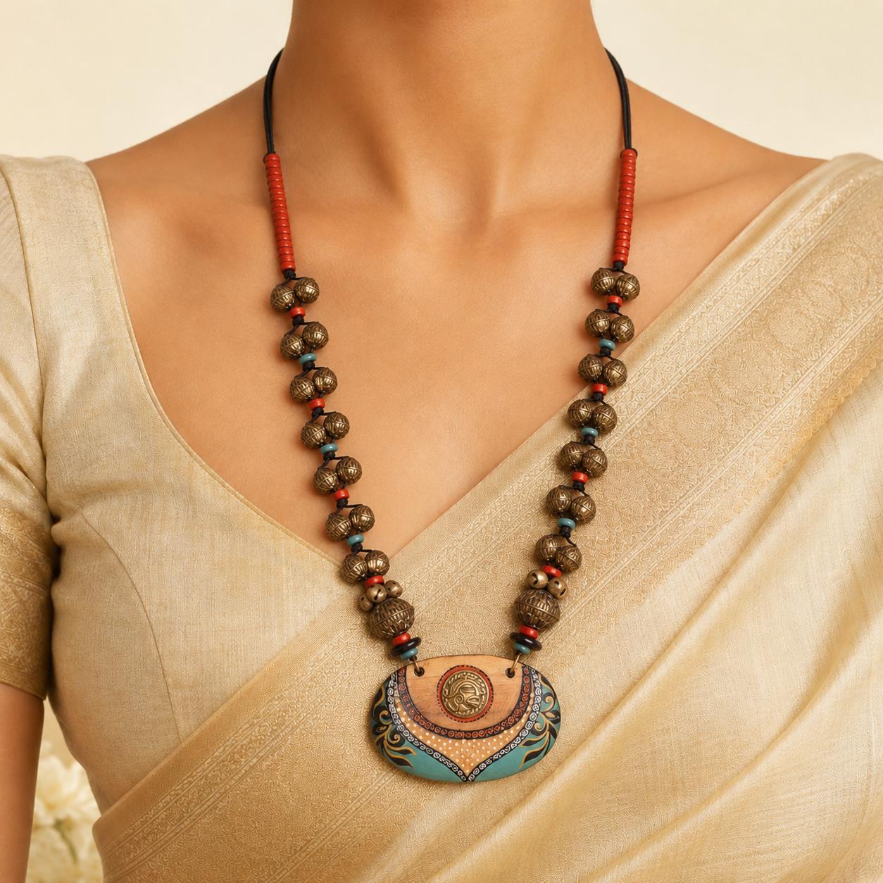 Azure Blossom Charm Necklace