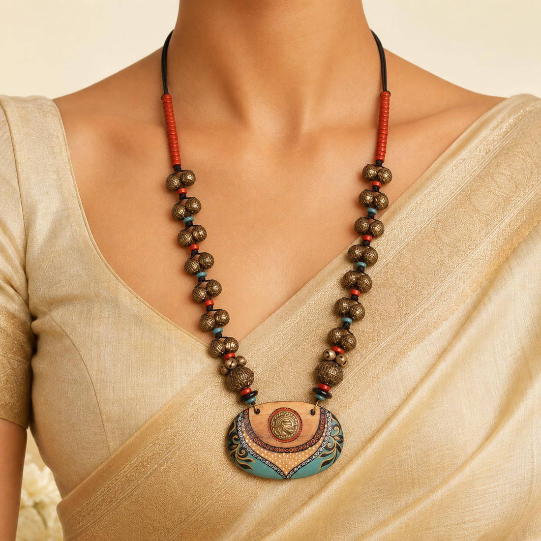 Azure Blossom Charm Necklace
