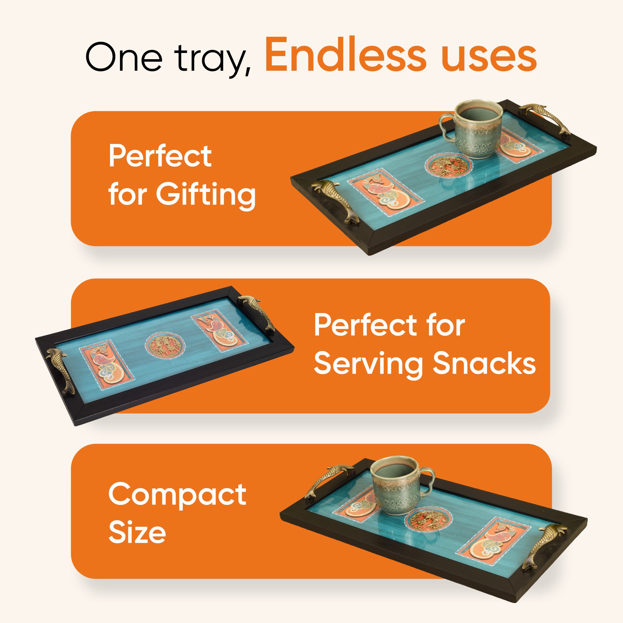 Peacock Elegance Tray