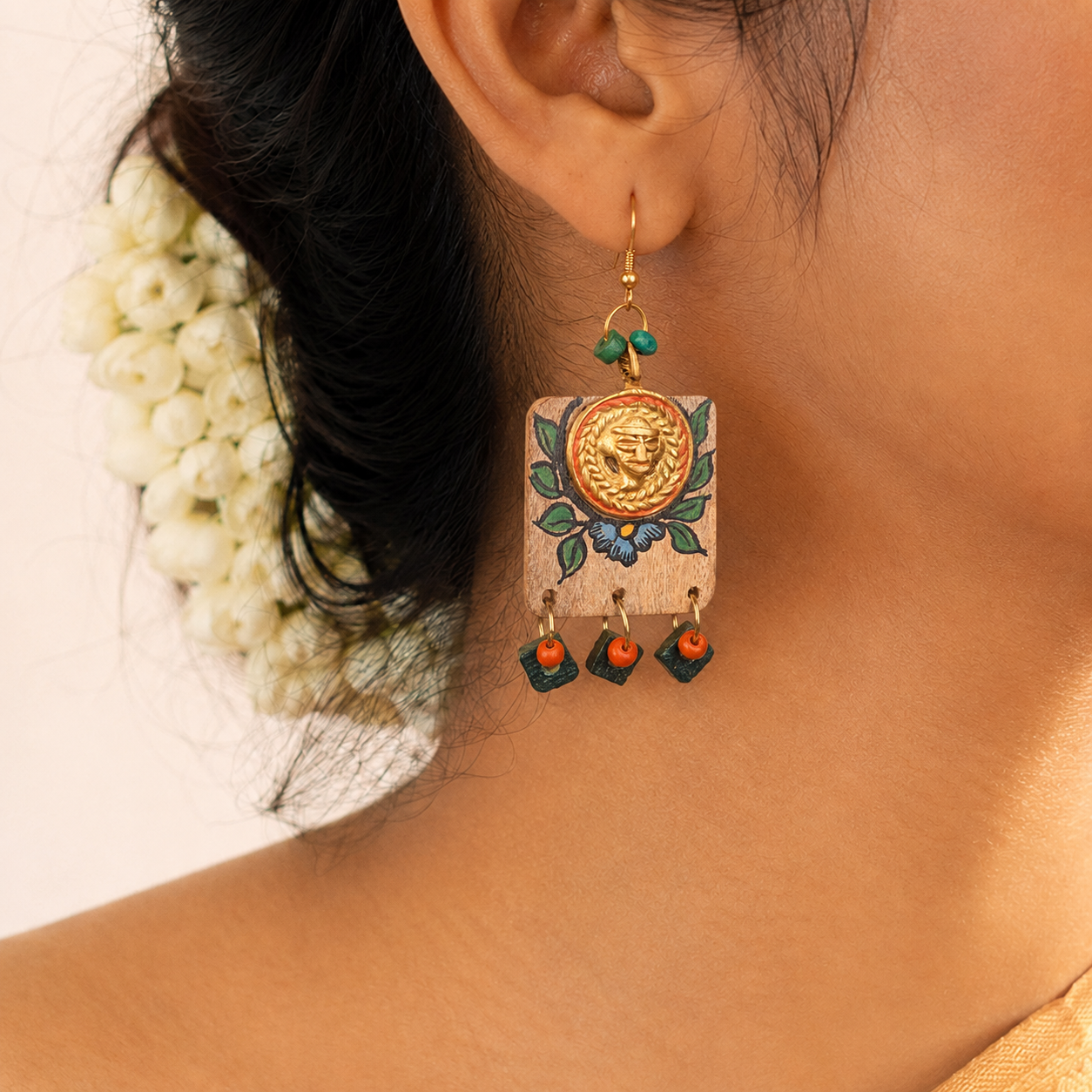 Butterfly-IX' Handcrafted Tribal Wooden Earrings