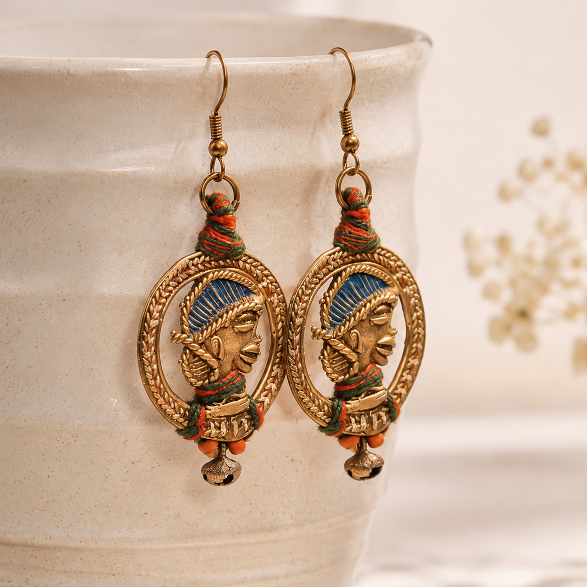 The waiting Empress Handcrafted Tribal Dhokra Earrings
