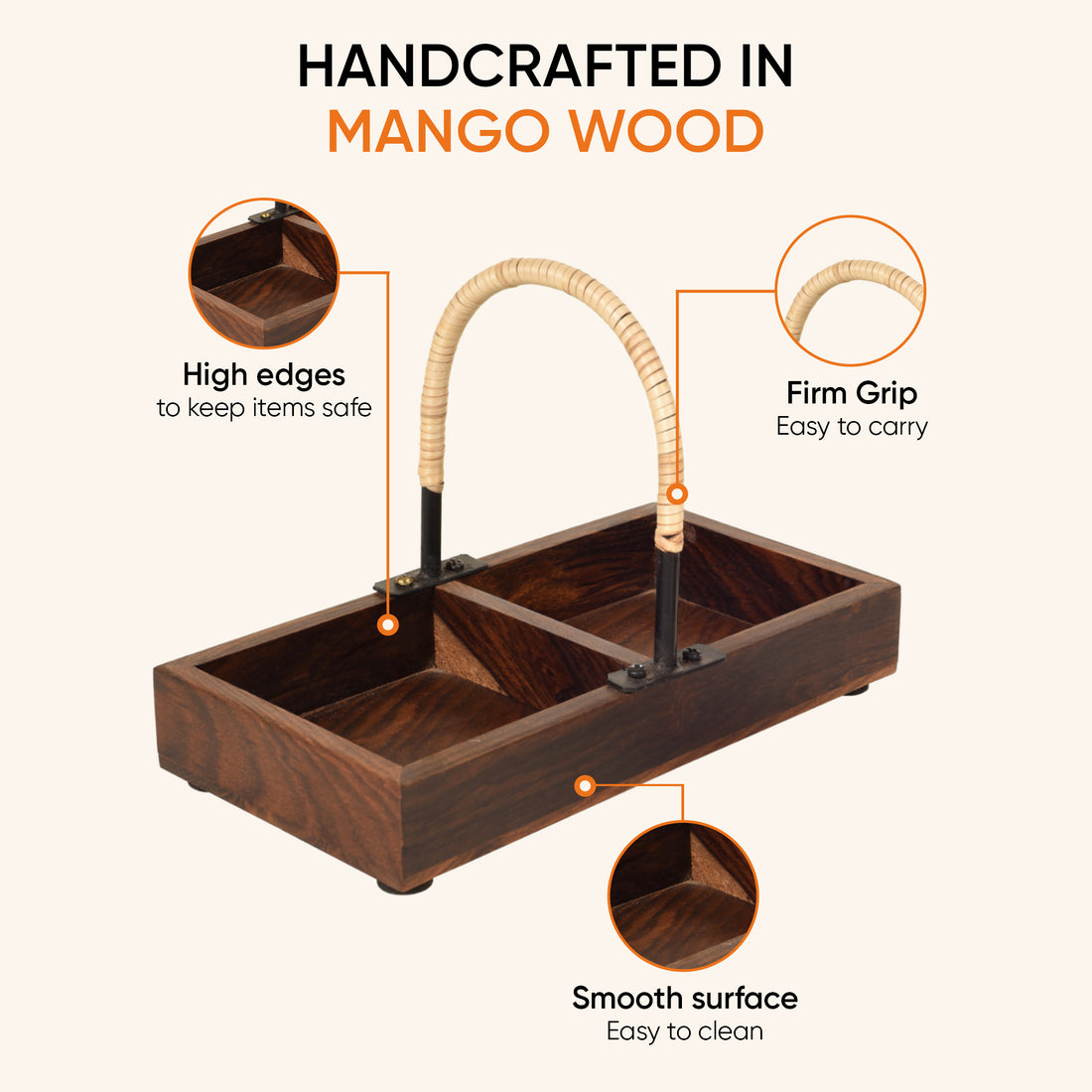 Chatore Barni Set with Cane embellished Tray
