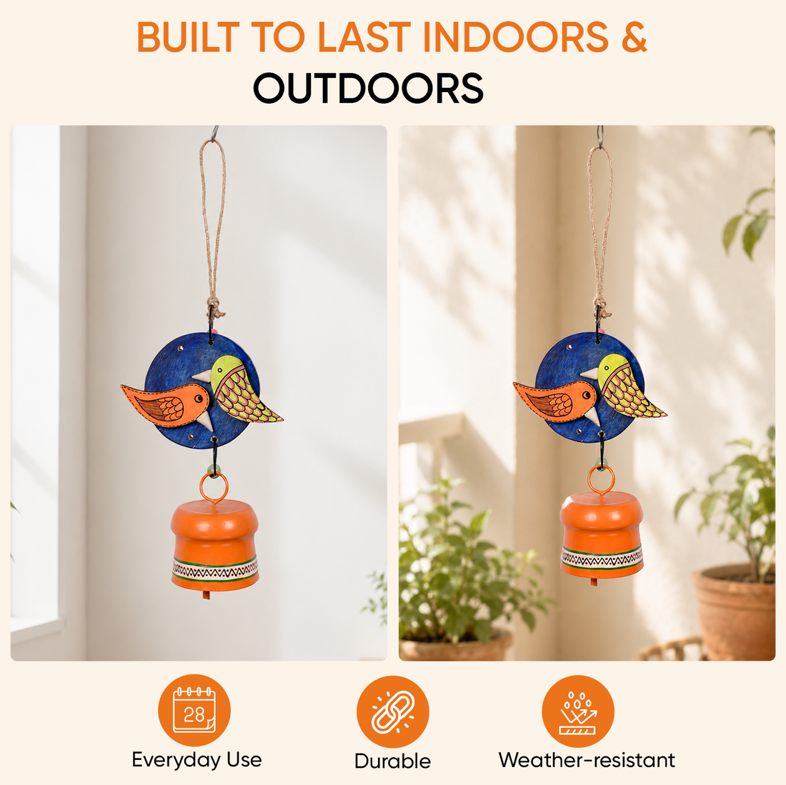 Windchime Wooden Bird Small (11x4)