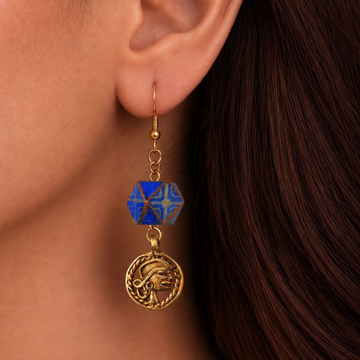 Abstract Gild Charms Ethnic Earrings