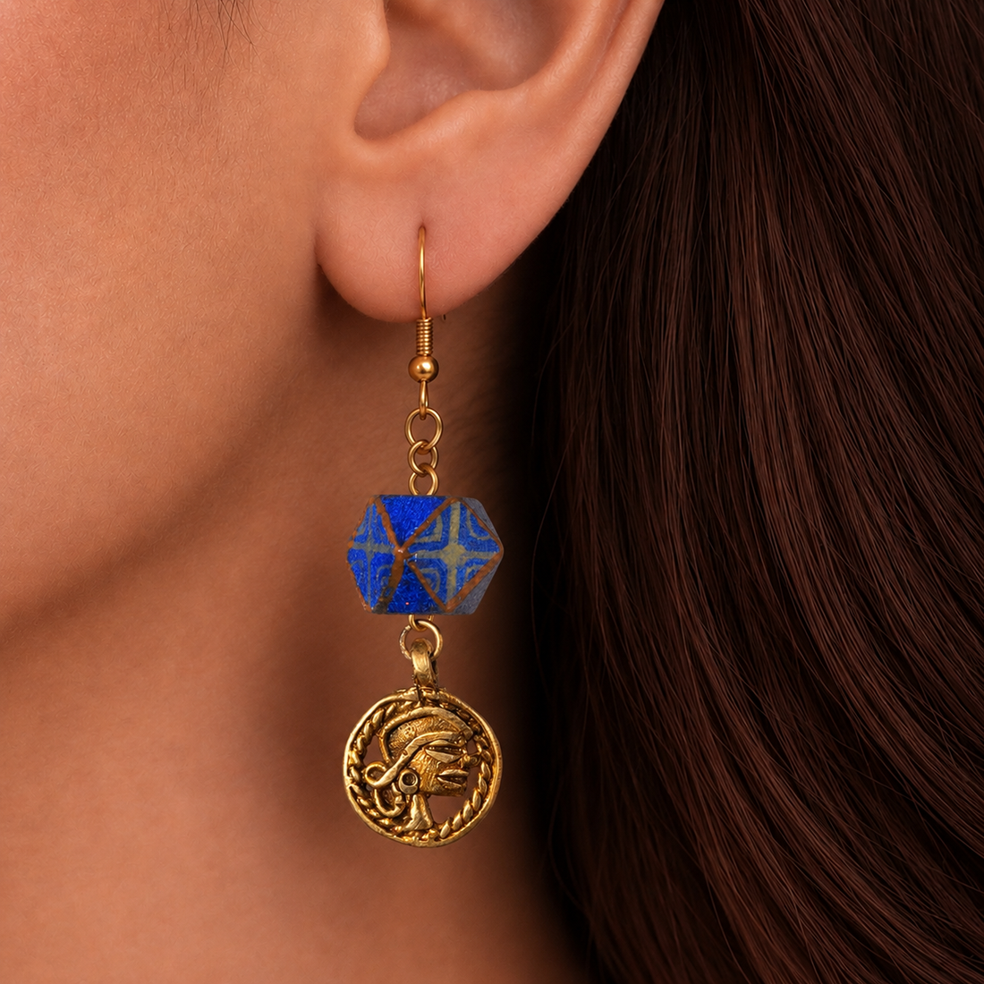 Abstract Gild Charms Ethnic Earrings
