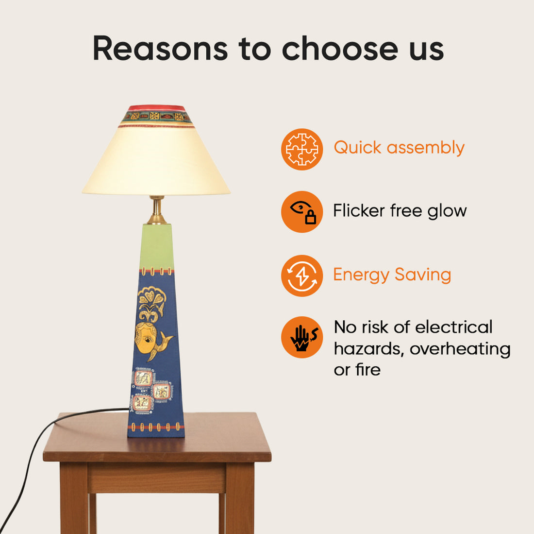 Madhubani Hand-Painted Table Lamp