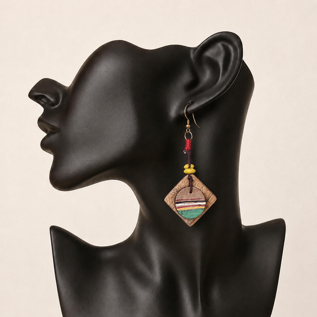 Artistic Charm: Handcrafted Wooden Earrings