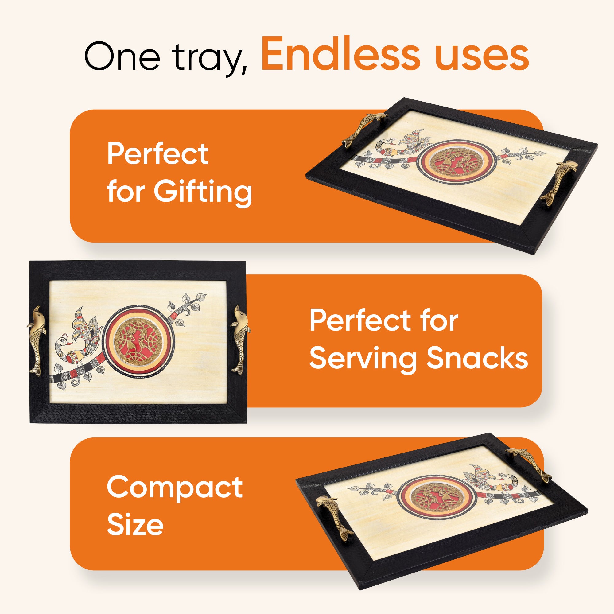 Timeless Elegance Fusion Art Tray