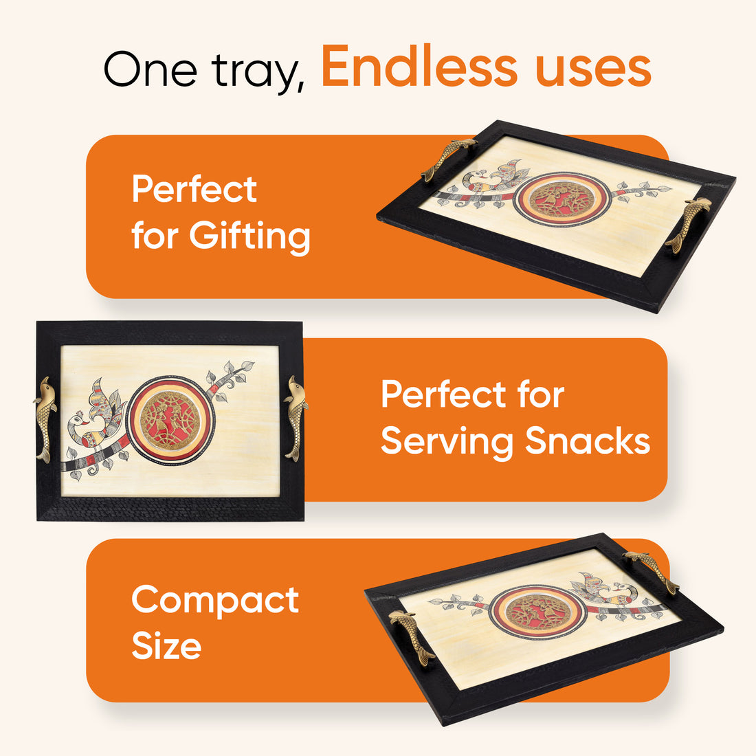 Timeless Elegance Fusion Art Tray