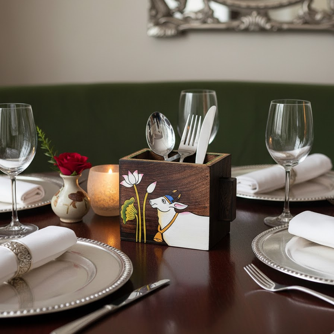 Pichhwai Leela Cutlery Holder