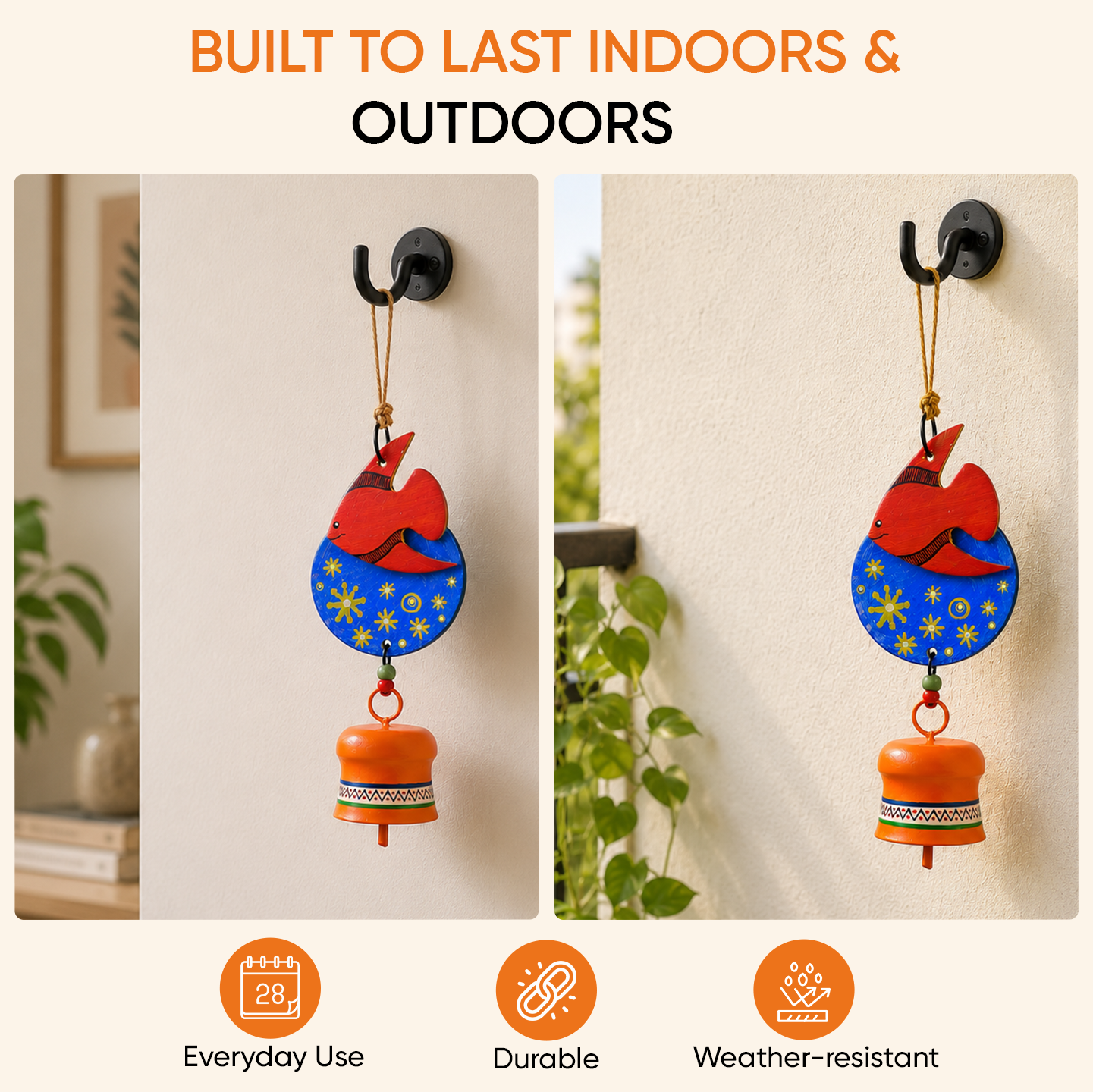 Windchime Wooden Fish Small (12x3.5)