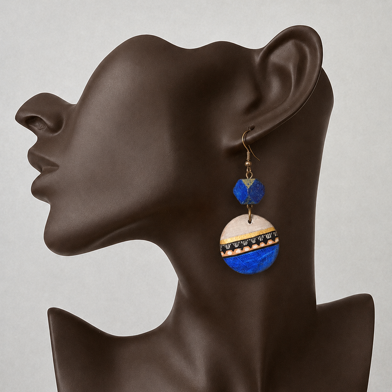 Regal Blue Strokes Earrings