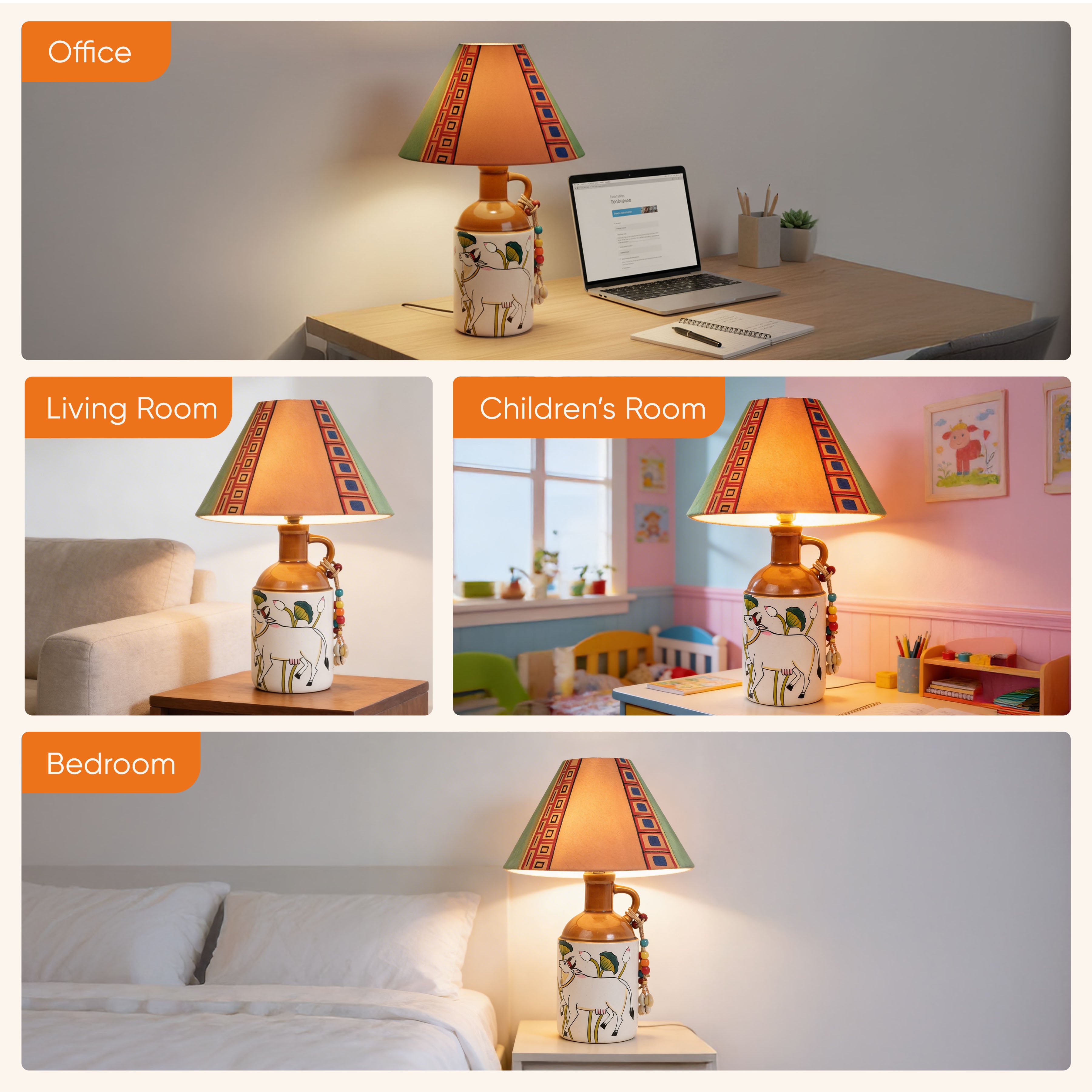 Royal Beige Radiance Ceramic Lamp & Shade