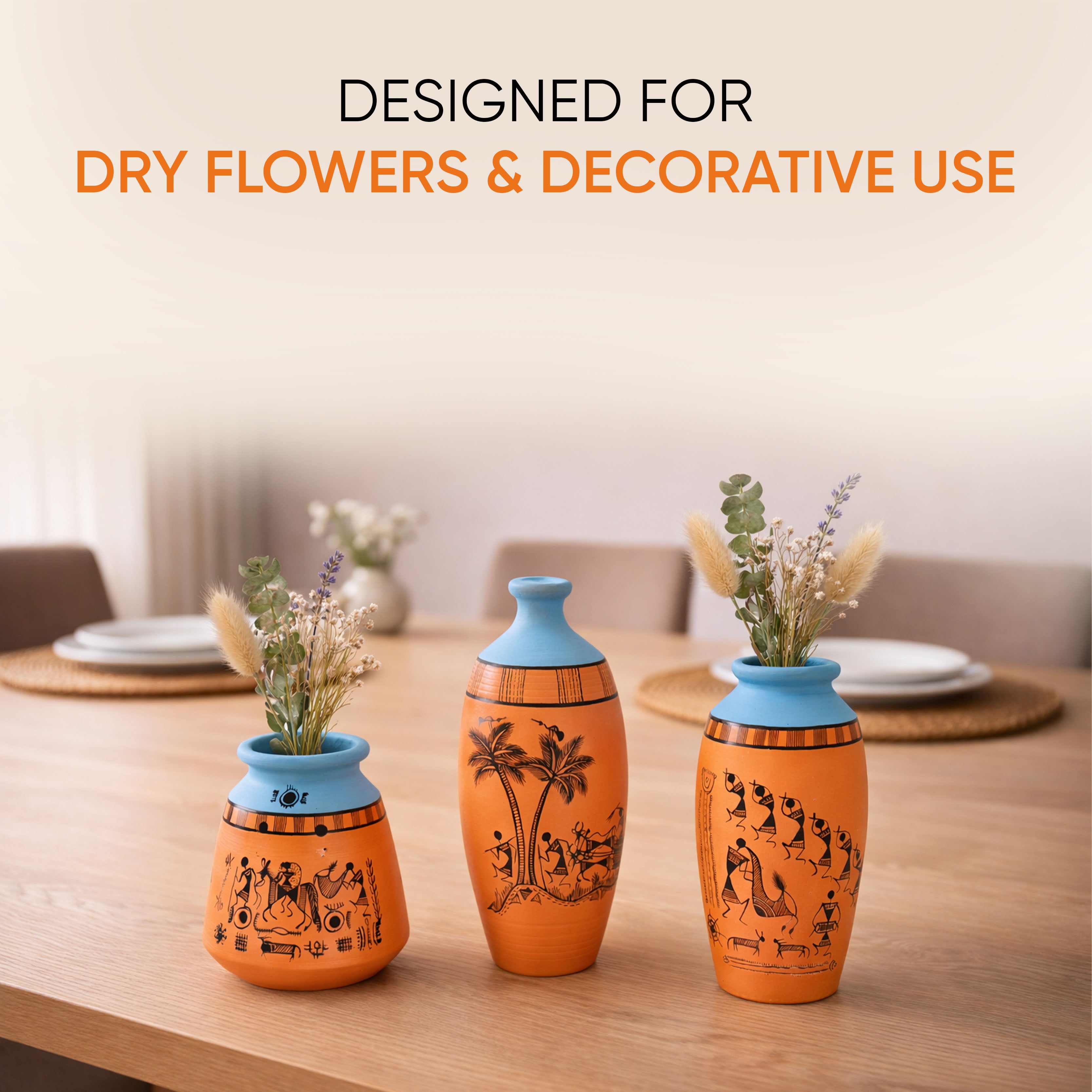Desert Safari Terracotta Vase (Set of 3)