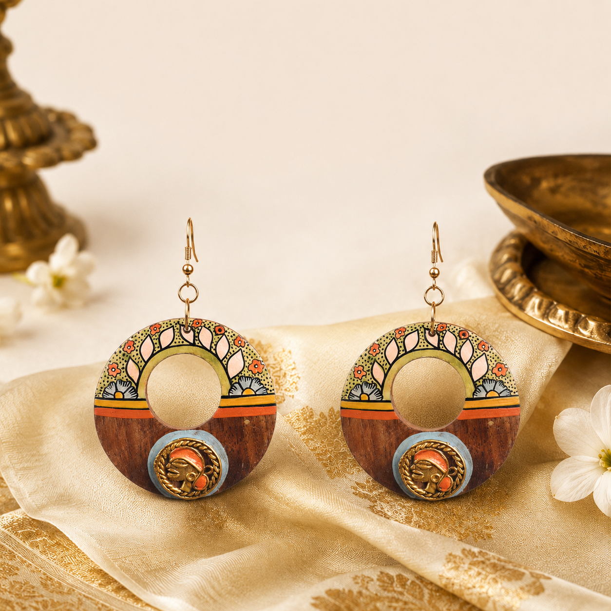 Princess-II' Handcrafted Tribal Wooden Earrings