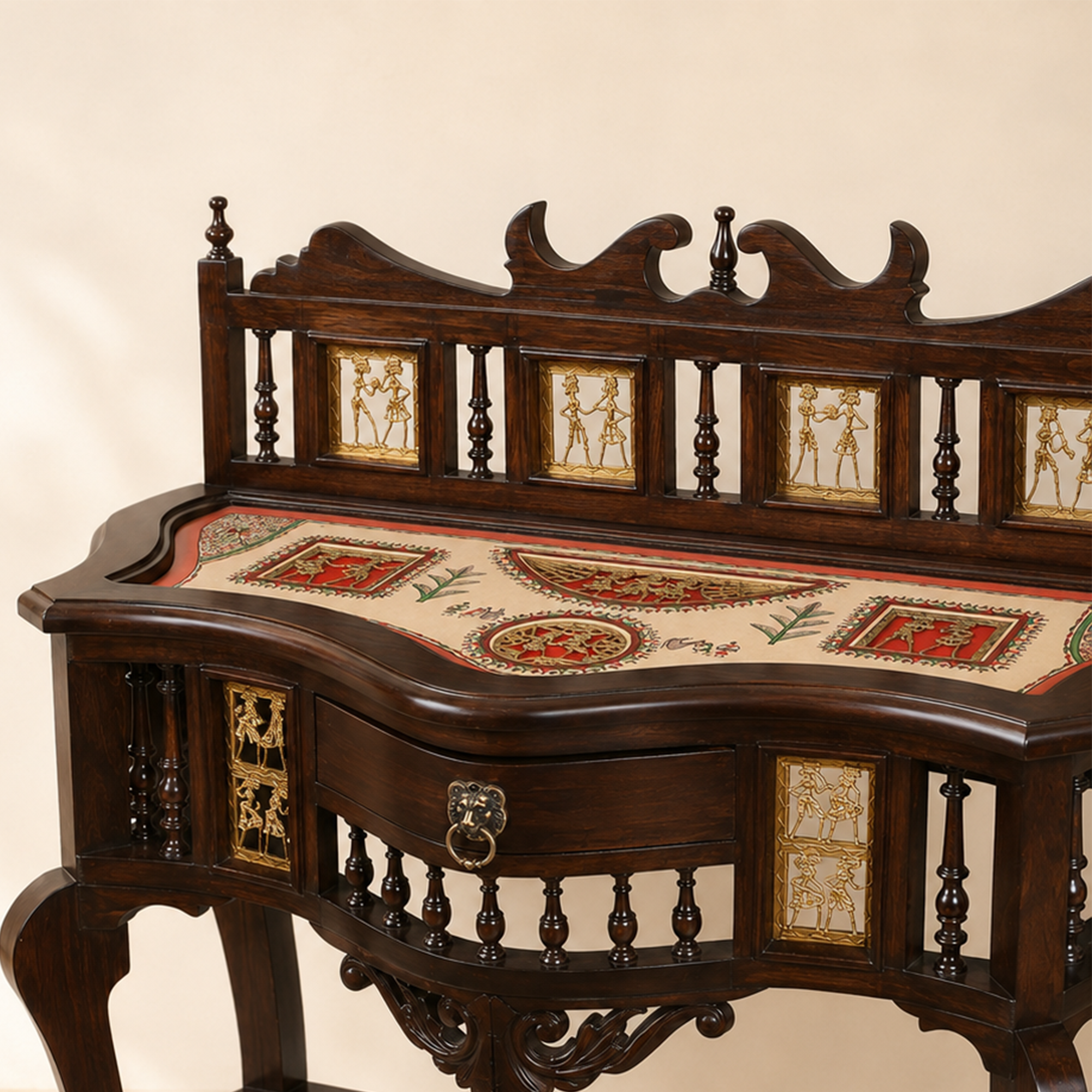 Royal Console Table in Teakwood with Walnut Finish (36x17x38)