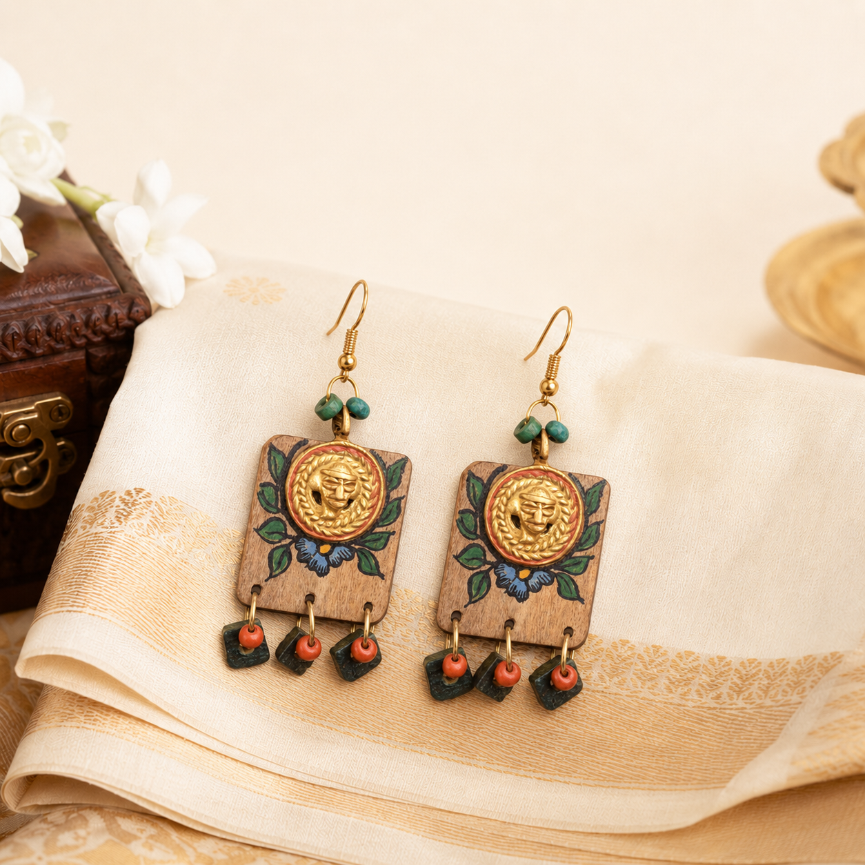 Butterfly-XI' Handcrafted Tribal Wooden Earrings