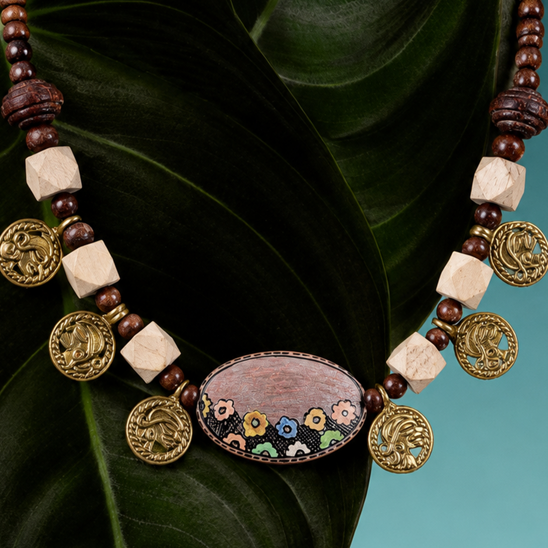 Whimsical Wildflower Lariat Handcrafted Ethnic Necklace