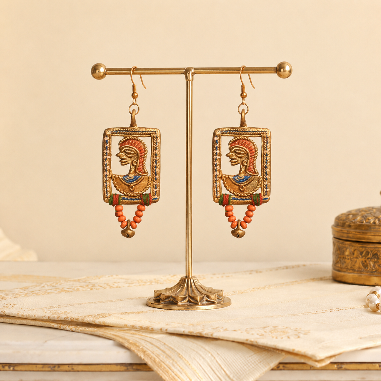 The Empress in Window Handcrafted Tribal Dhokra Earrings