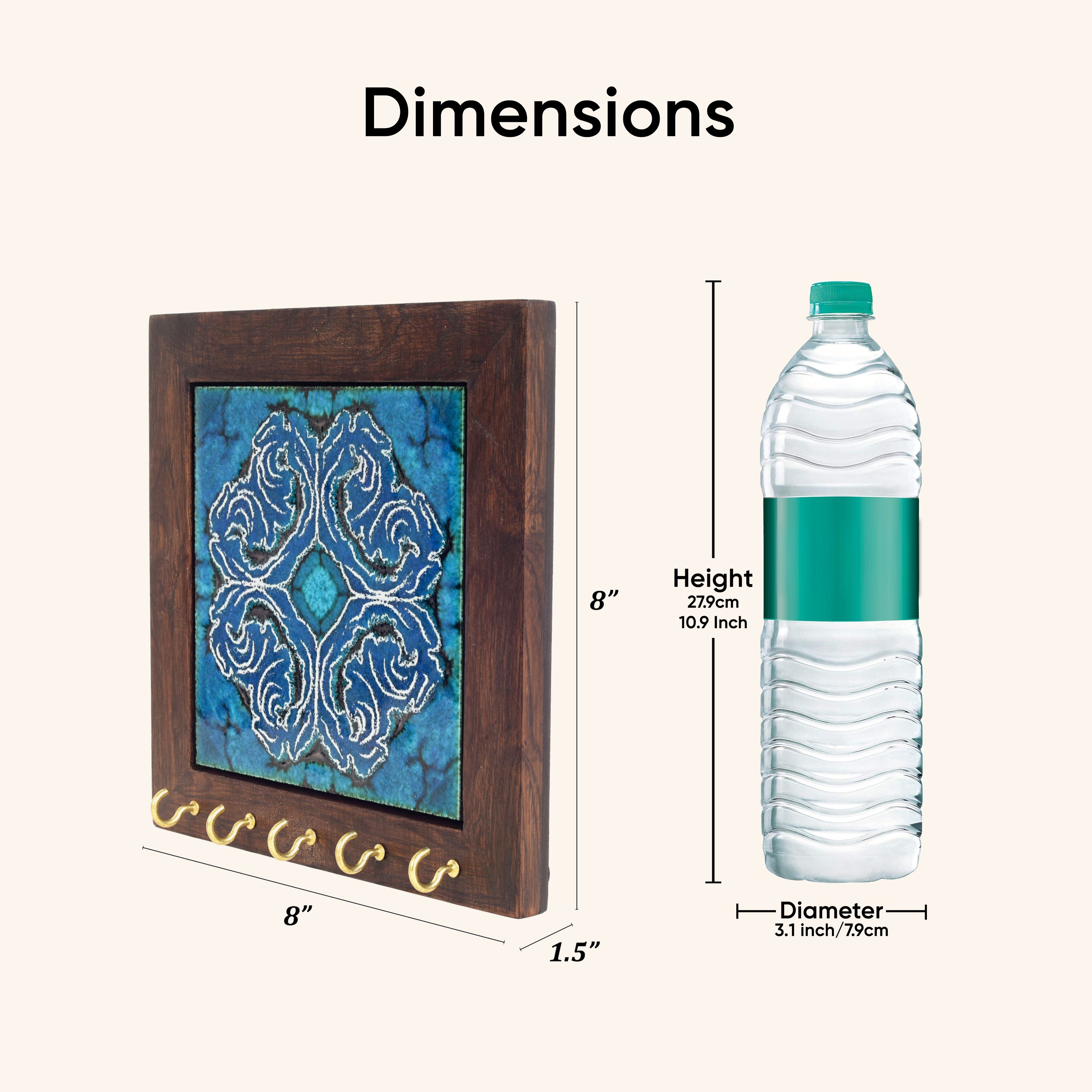 Blue Daisy Handcrafted Key Holder Panel