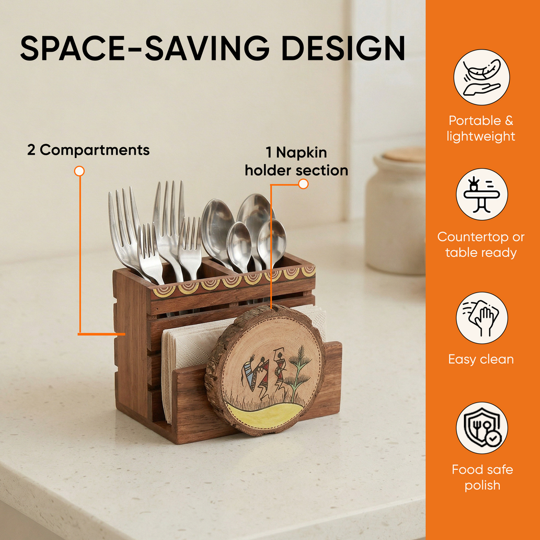 Warli Fusion Cutlery Holder