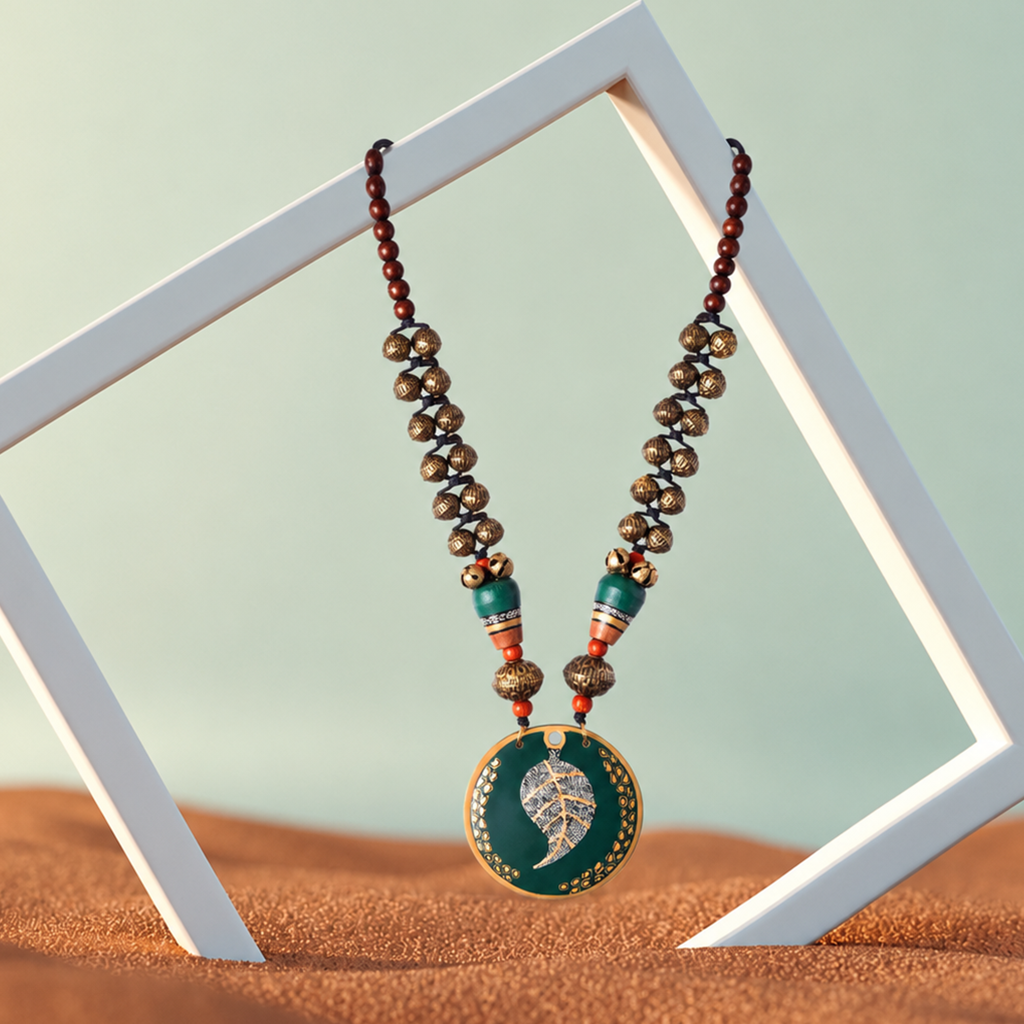 Verdant Leaf Brass Necklace