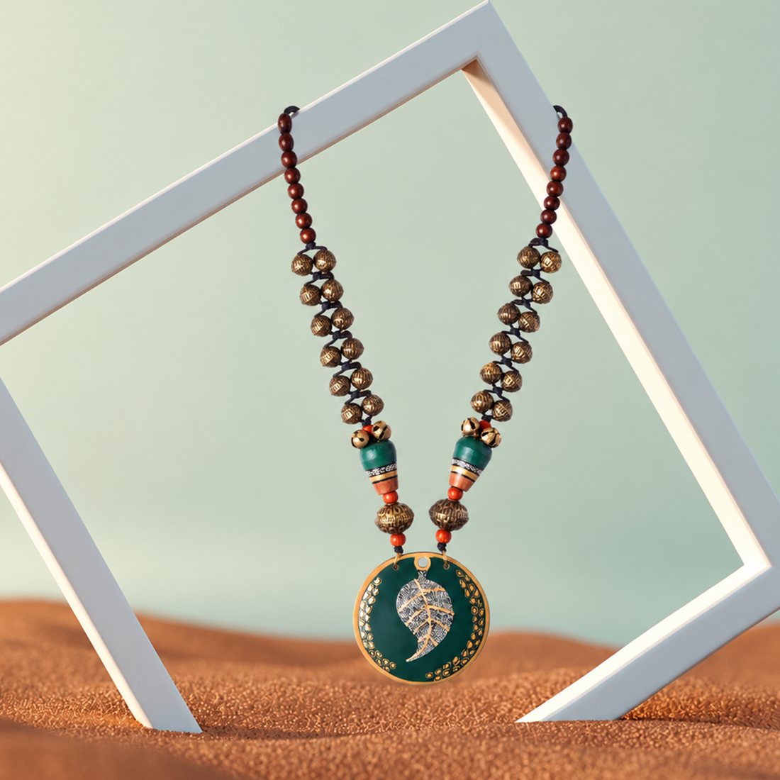 Verdant Leaf Brass Necklace