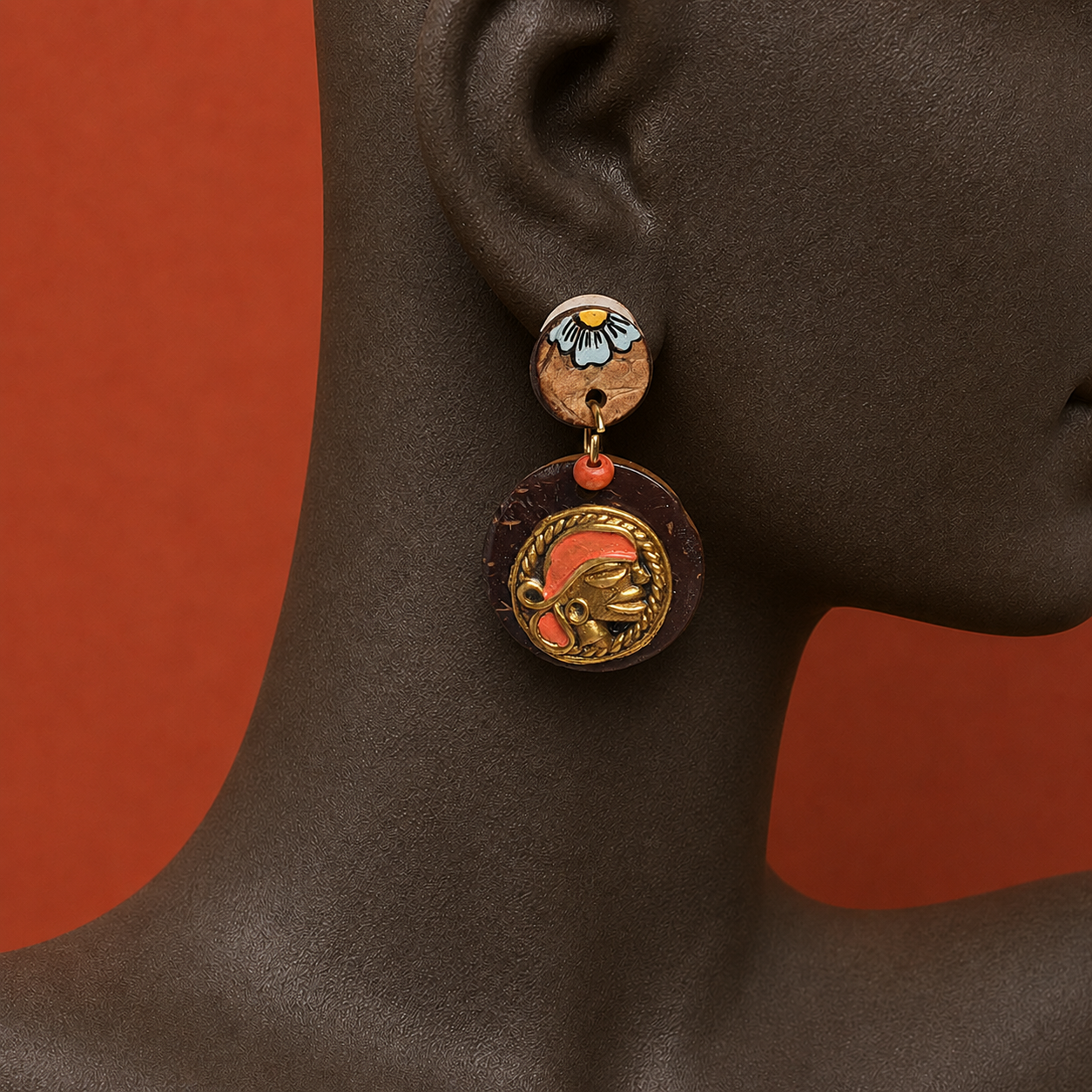 Princess-I' Handcrafted Tribal Wooden Earrings