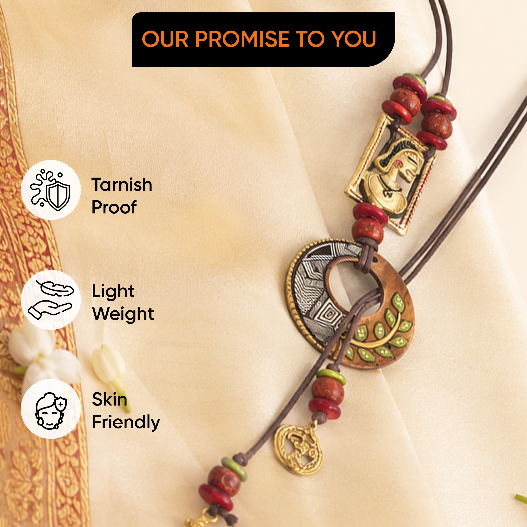 Cleopatra' Handcrafted Tribal Dhokra Necklace