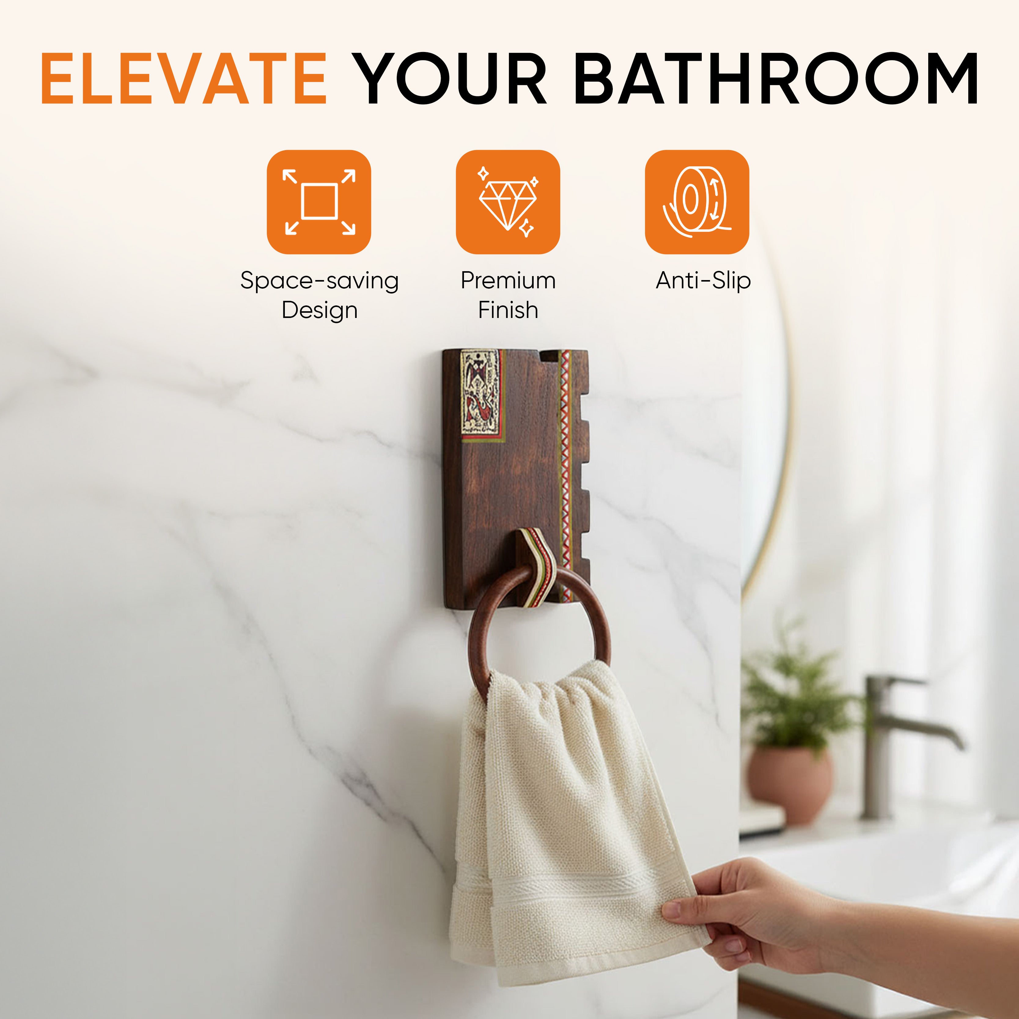 Warli Melody Towel Holder (4.5x2x10.5)