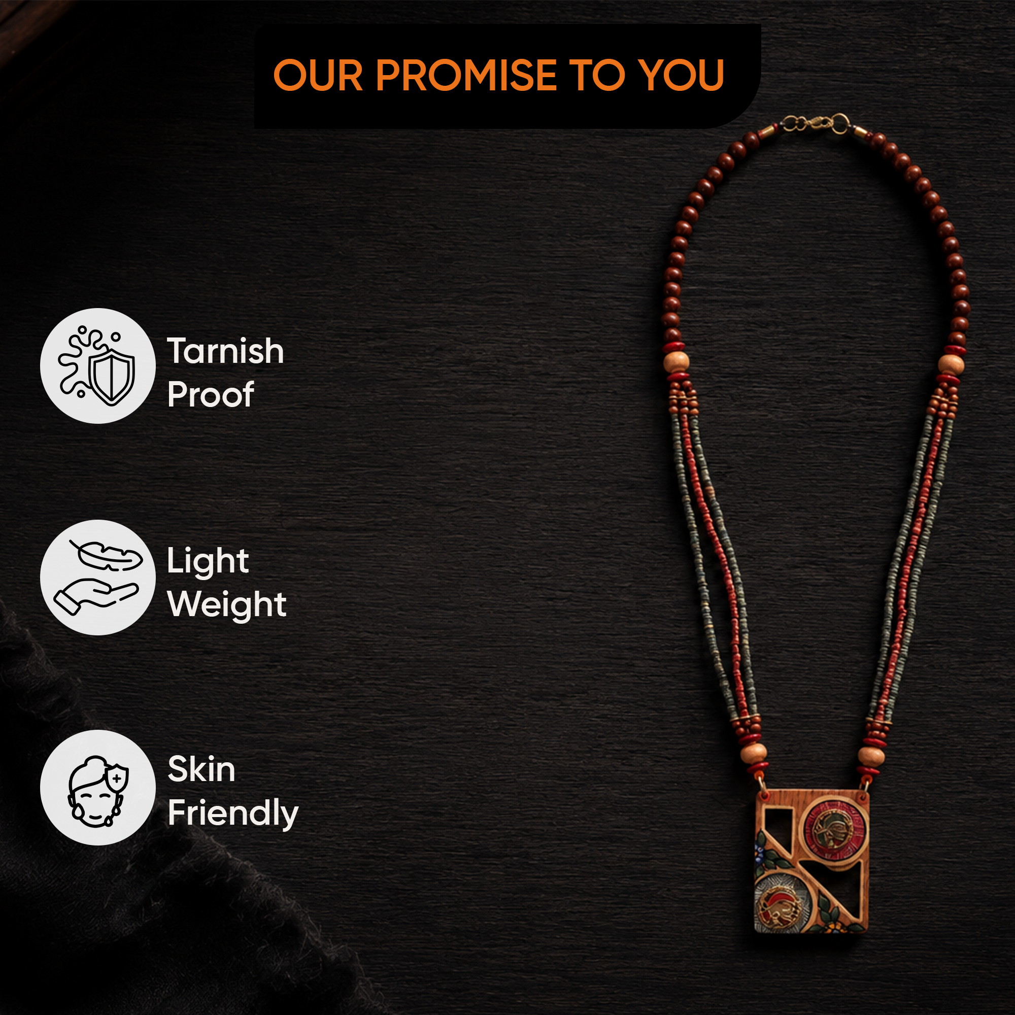 Two to Tango' Handcrafted Tribal Dhokra Necklace