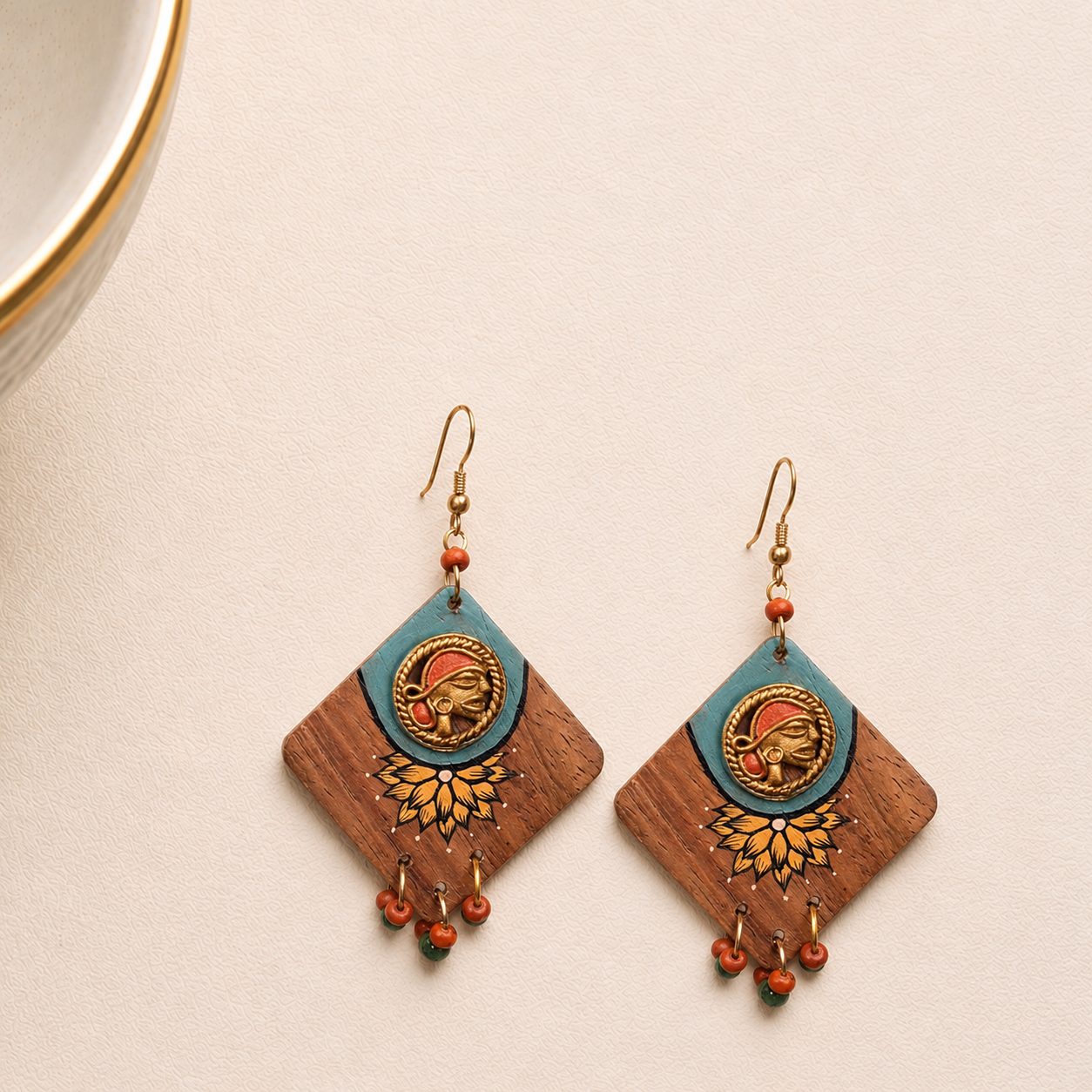 Butterfly-IV' Handcrafted Tribal Wooden Earrings