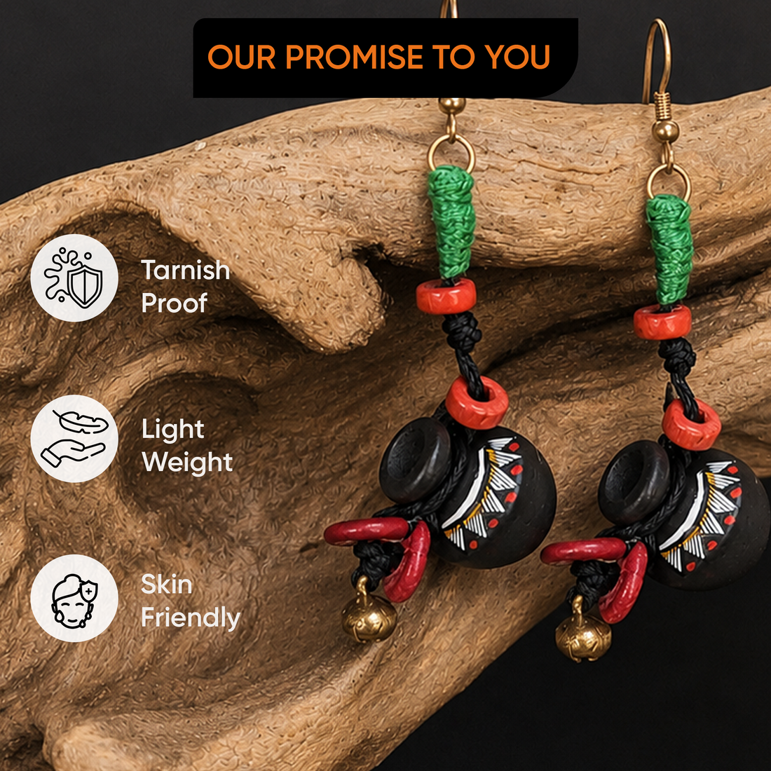 Tribal Terracotta Danglers