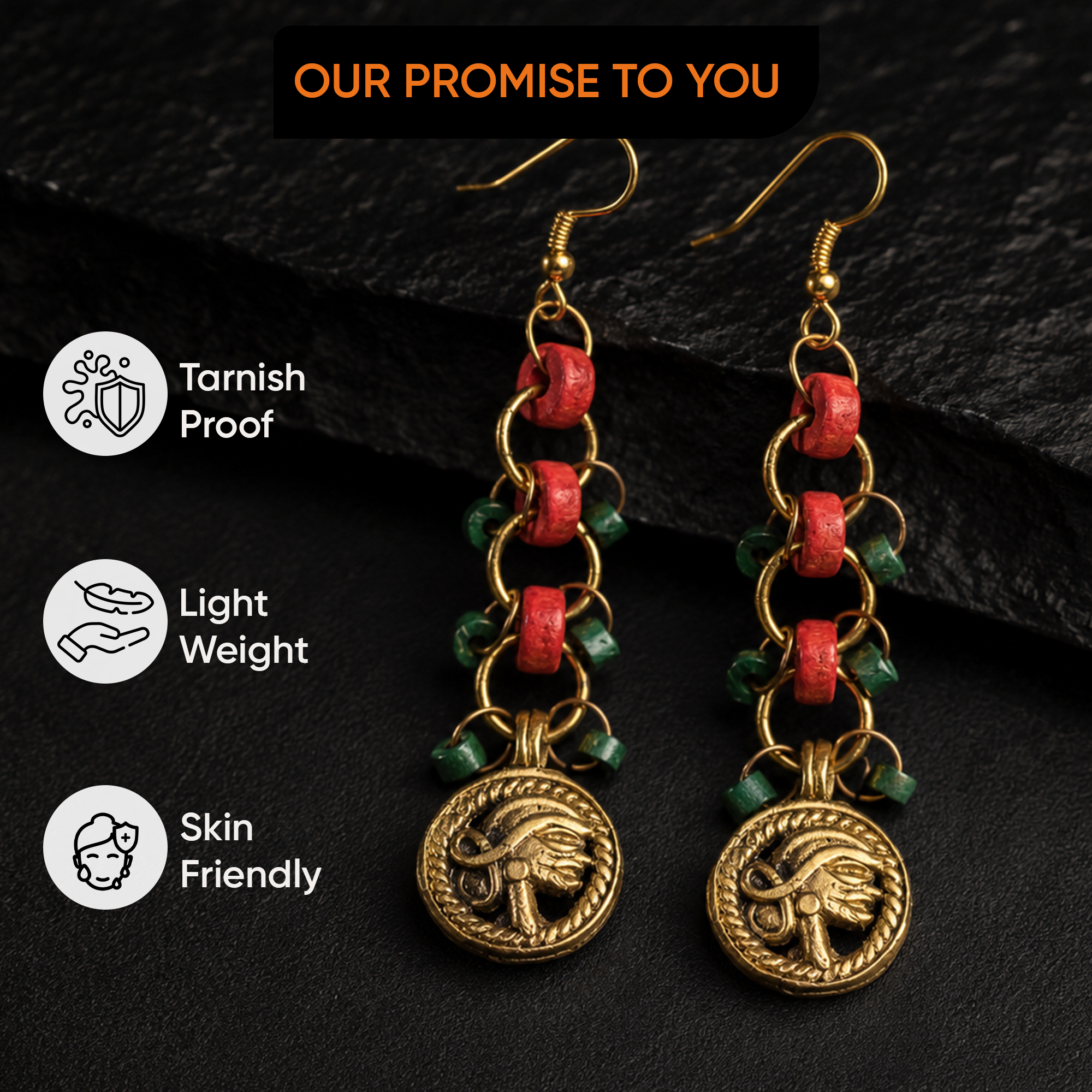The Sun Queen Handcrafted Earrings