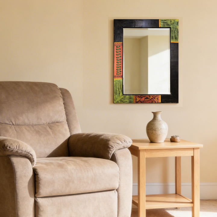 Mirror Handcrafted with Madhubani Art (12x16)