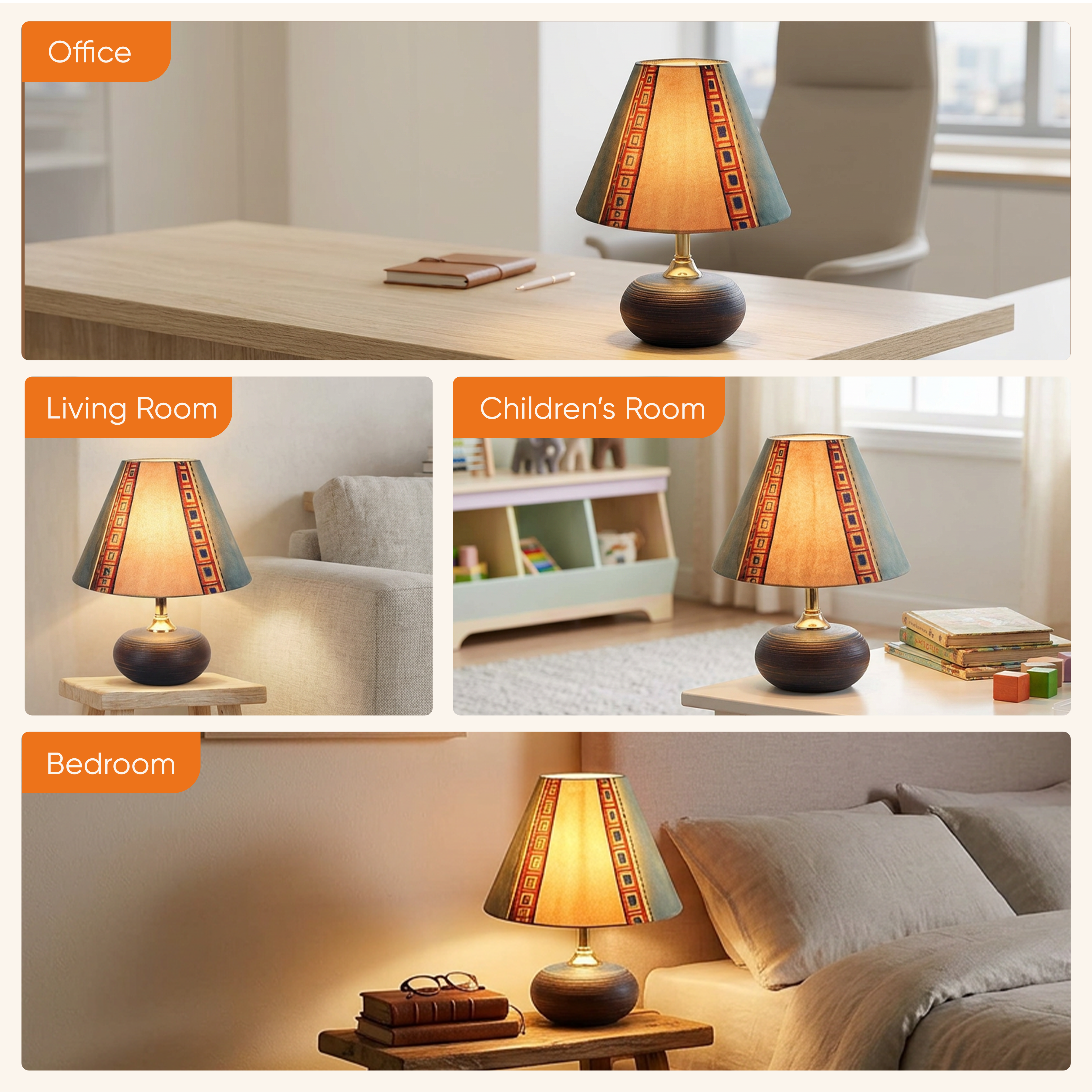 Midnight Glow Terracotta Table Lampshade (8x8x10)