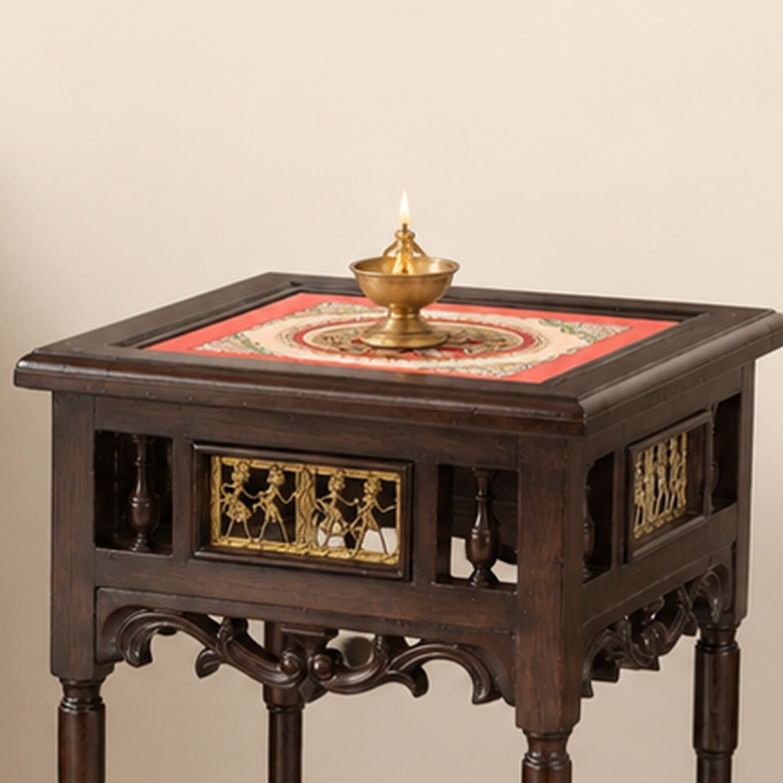 Onyx End Table in Teakwood with Walnut Finish (15.5x15.5x30)