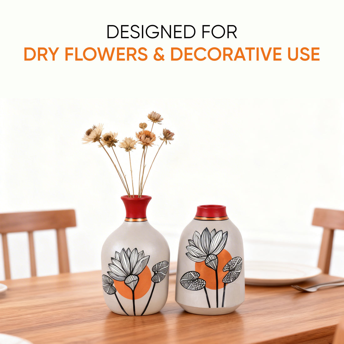 Scarlet Bloom Terracotta Vases S02 (4x7/4.5x7)
