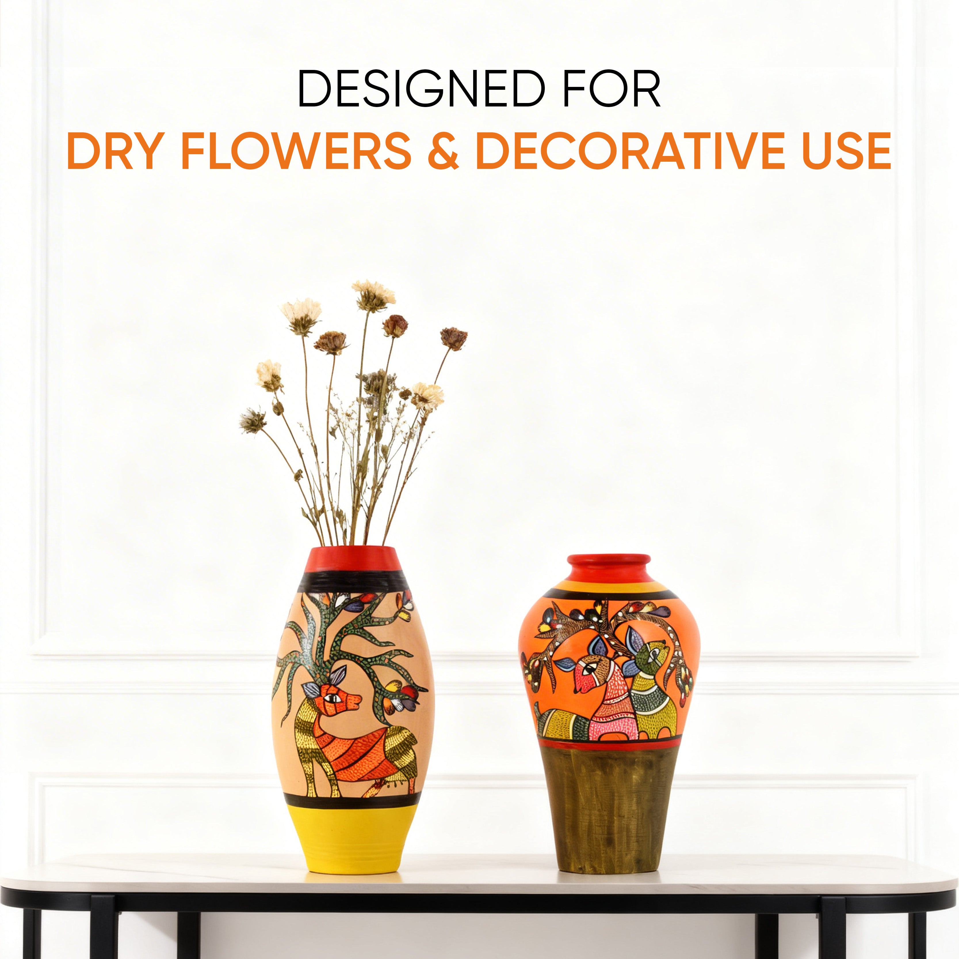 Heard of Deers Terracotta Vase Set of 2