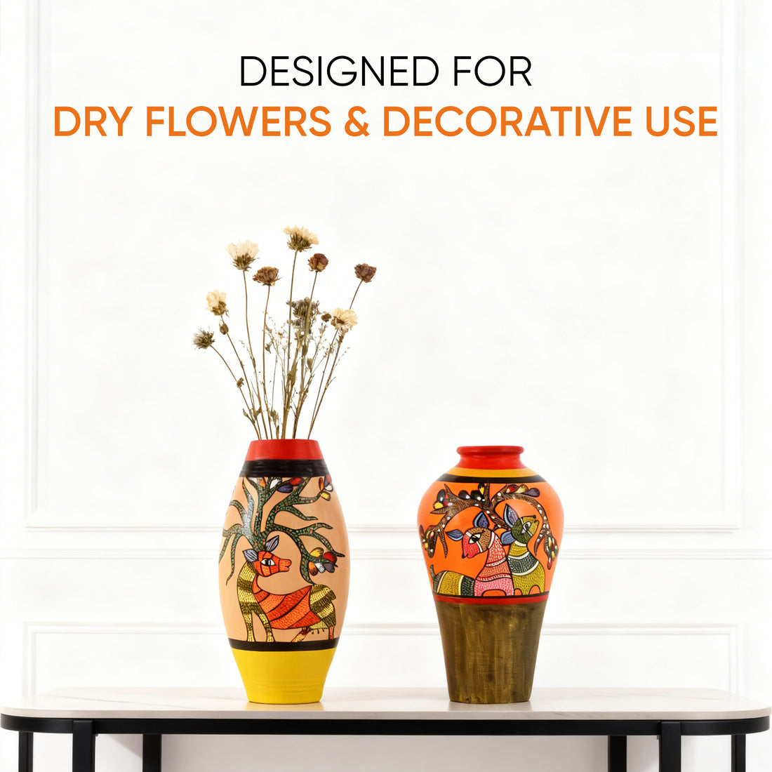 Heard of Deers Terracotta Vase Set of 2