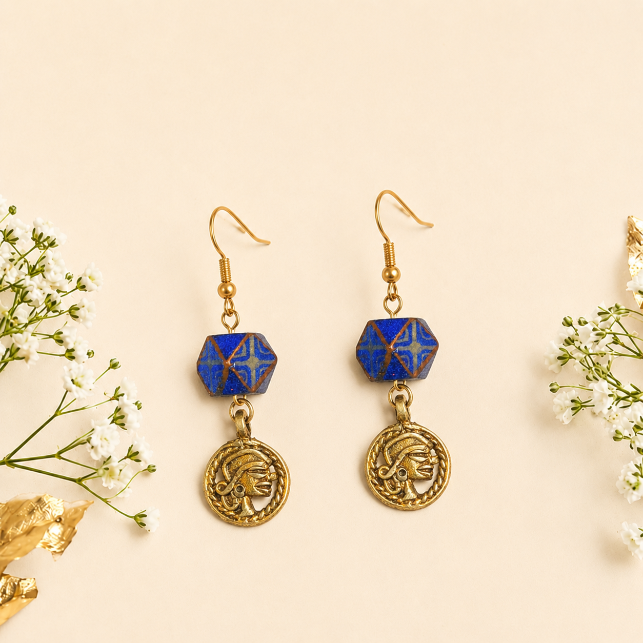 Abstract Gild Charms Ethnic Earrings