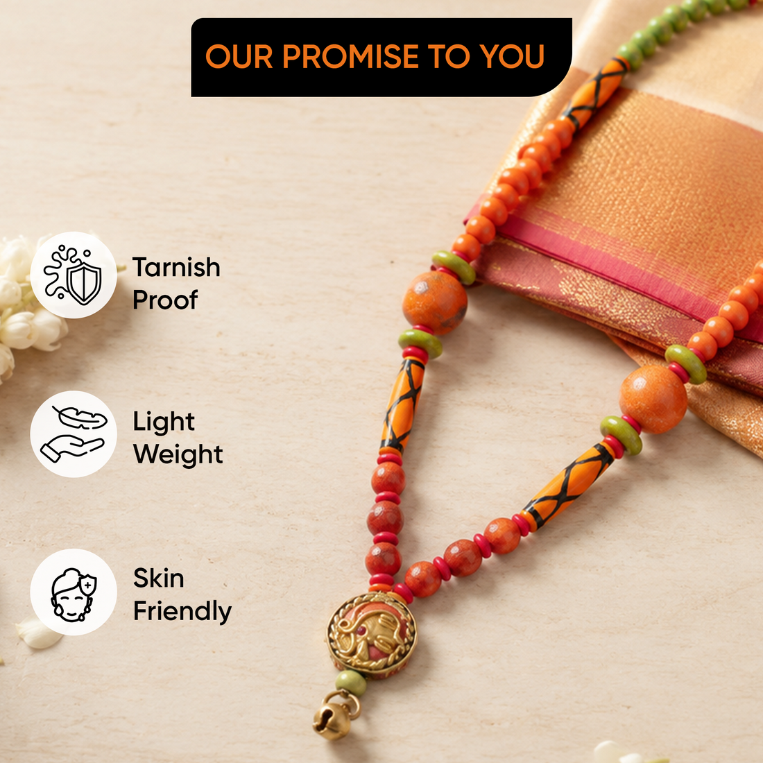 The Orange Queen Handcrafted Tribal Necklace