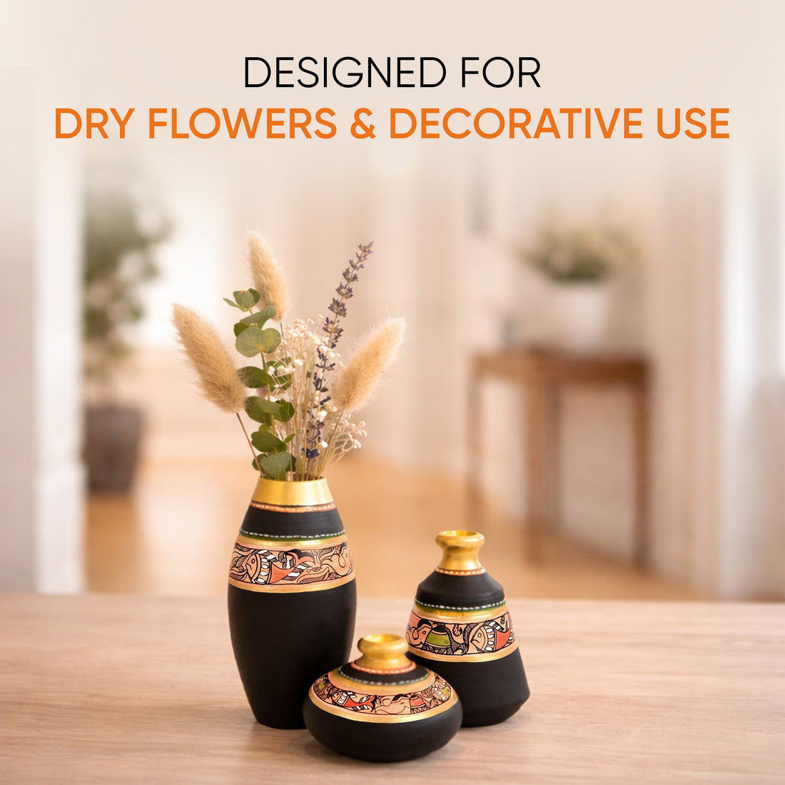 Midnight Terracotta vases (Set of 3)  6/5/3