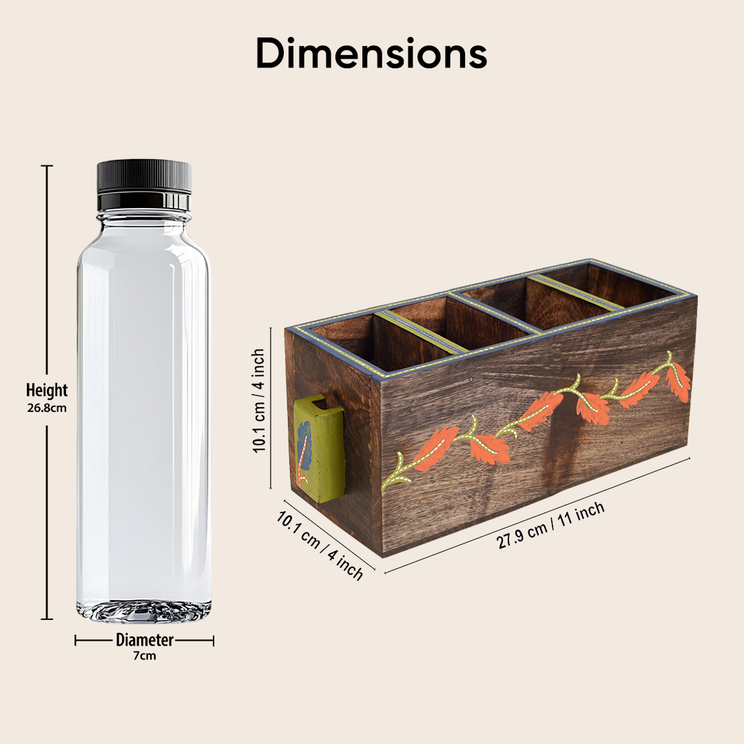 Autumn Leaf Cutlery Stand Handcrafted in Wood