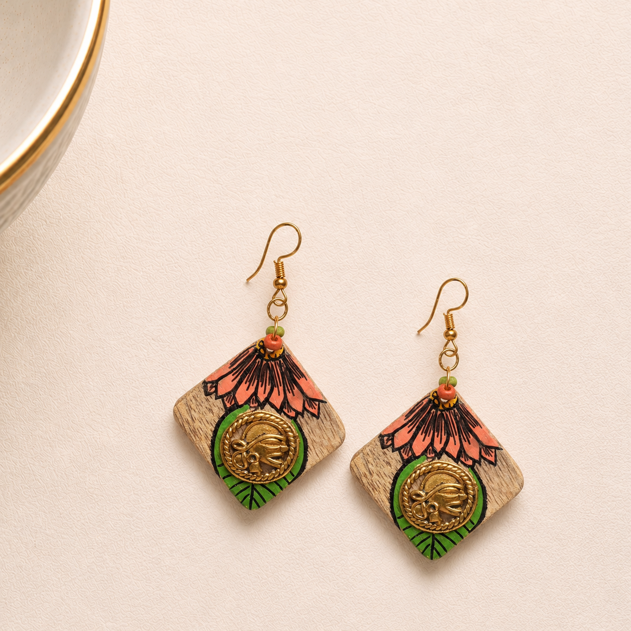 Butterfly-V' Handcrafted Tribal Wooden Earrings