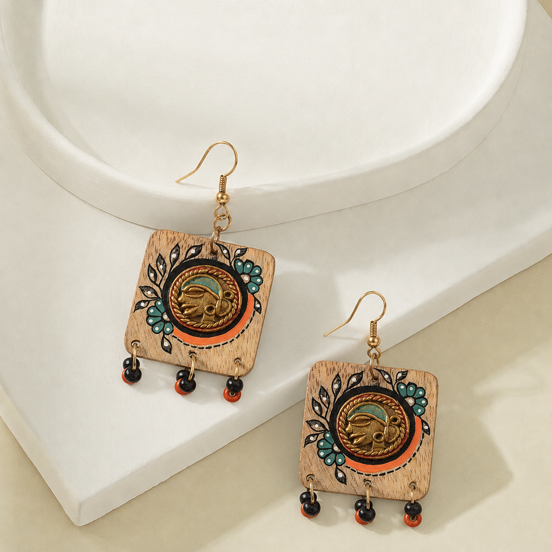 Butterfly-VIII' Handcrafted Tribal Wooden Earrings