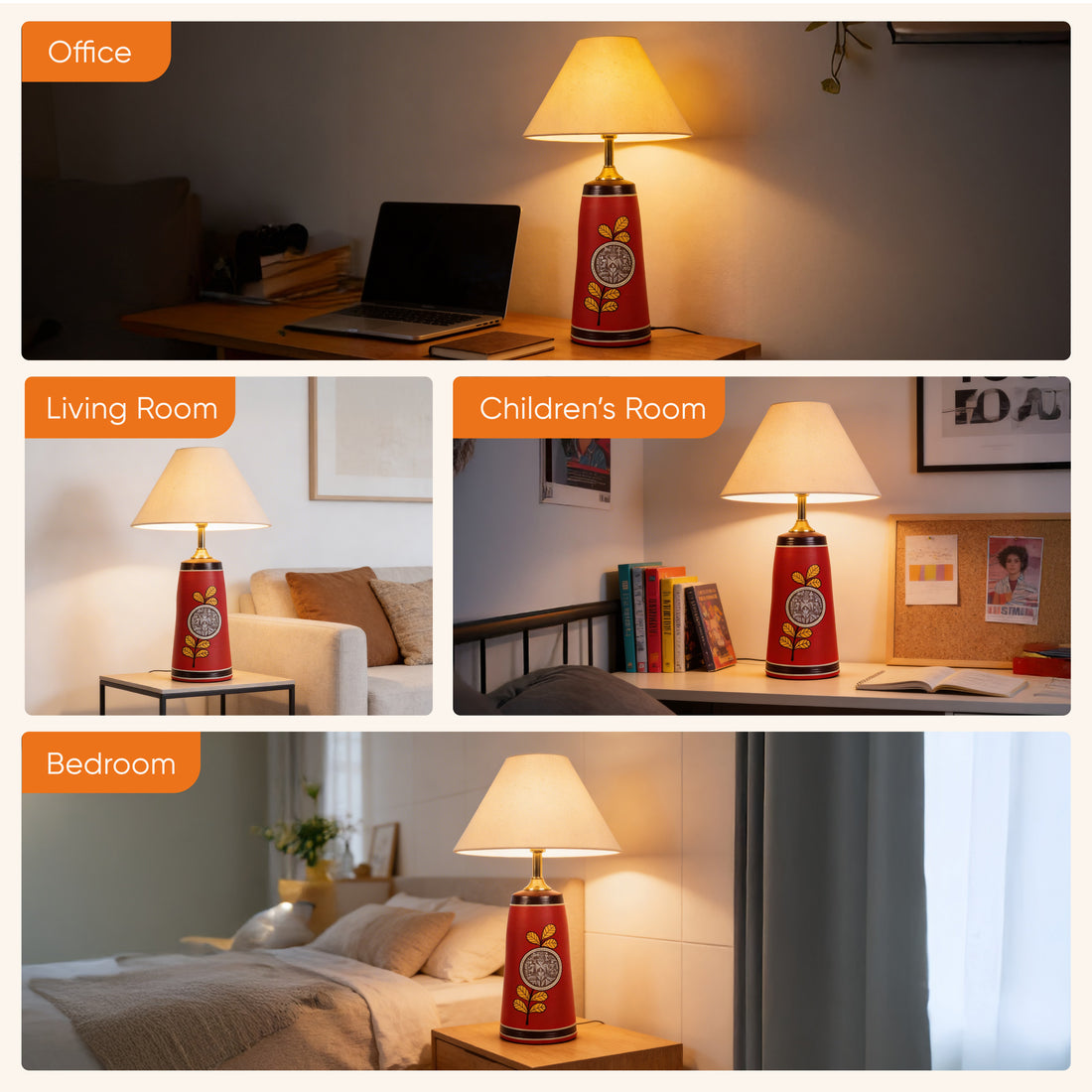 Red Ember Terracotta Table Lampshade (10x10x19)